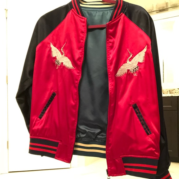 Zara reversible embroidered bomb jacket - Picture 2 of 8